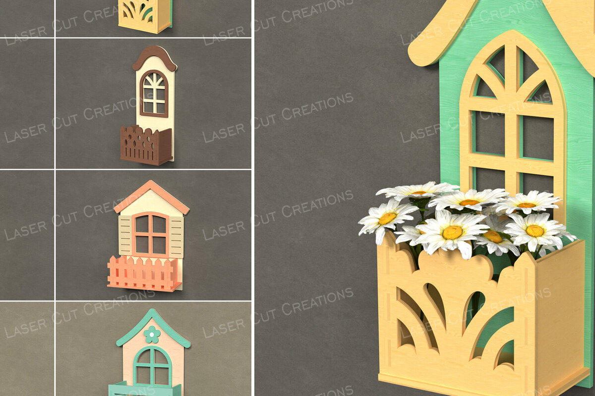 Intra απο ξύλο plywood 3mm-4mm πάχος - Κουτί παραθύρων εξοχικής κατοικίας Πακέτο διακόσμησης τοίχου Δίασταση 30x20 cm INTRAFABR-123613082