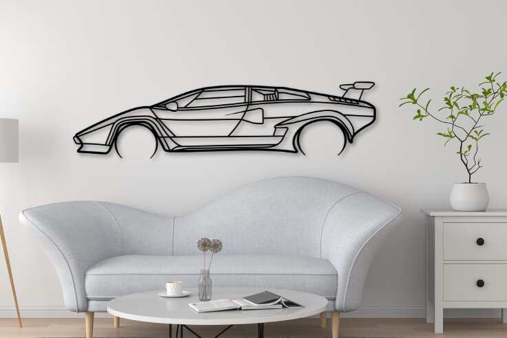 Σετ των 2 Intra απο ξύλο plywood 3mm-4mm πάχος - Countach Laser Cut Car Silhouette Dxf Δίασταση 20x20 cm INTRAFABR-111362759