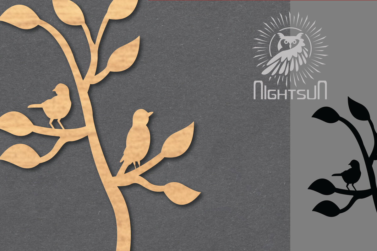 Σετ των 2 Intra απο ξύλο plywood 3mm-4mm πάχος - Διακόσμηση Couple Bird Cut Laser 2 Δίασταση 20x20 cm INTRAFABR-119764354