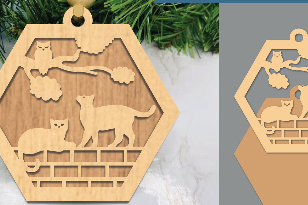 Σετ των 3 Intra απο ξύλο plywood 3mm-4mm πάχος - Στολίδι κοπής με λέιζερ για ζευγάρια  Δίασταση 6x6 cm INTRAFABR-105468998