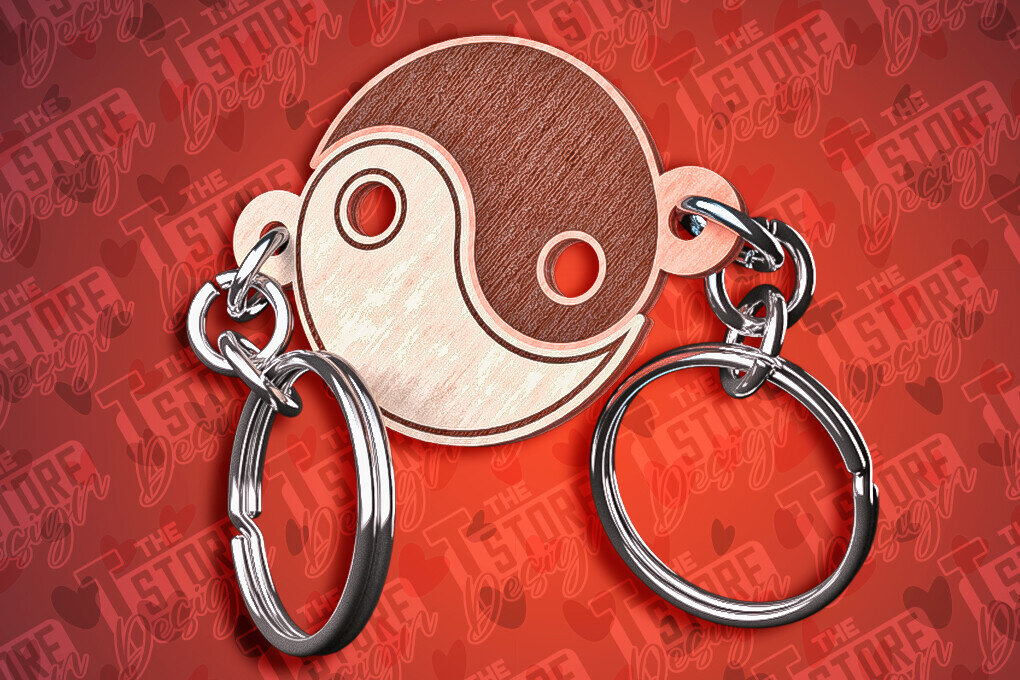 Σετ των 3 Intra απο ξύλο plywood 3mm-4mm πάχος - Μπρελόκ Καρδιά Ζευγαριού | Laser Cut  Δίασταση 4x4 cm INTRAFABR-81251004