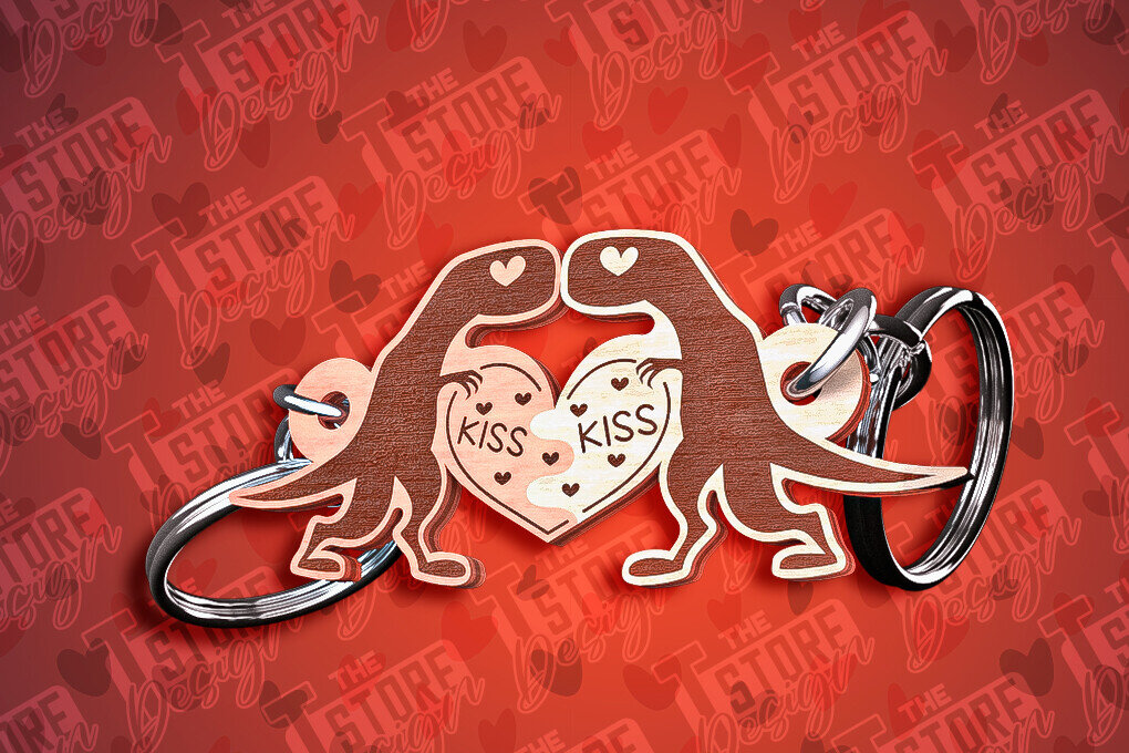 Σετ των 3 Intra απο ξύλο plywood 3mm-4mm πάχος - Μπρελόκ Καρδιά Ζευγαριού | Laser Cut  Δίασταση 4x4 cm INTRAFABR-81251018