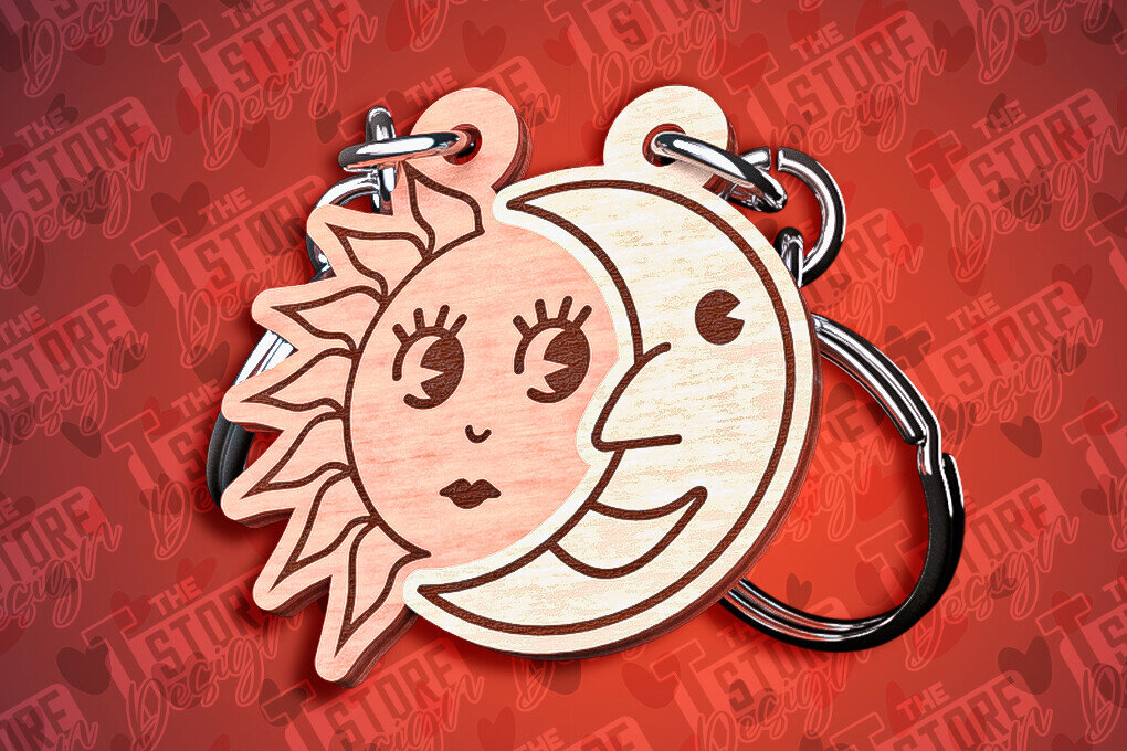 Σετ των 3 Intra απο ξύλο plywood 3mm-4mm πάχος - Μπρελόκ Καρδιά Ζευγαριού | Laser Cut  Δίασταση 4x4 cm INTRAFABR-81251033