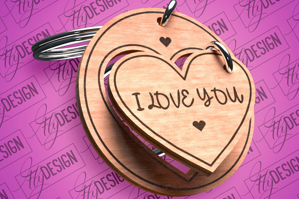 Σετ των 3 Intra απο ξύλο plywood 3mm-4mm πάχος - Μπρελόκ Καρδιά Ζευγαριού | Laser Cut  Δίασταση 4x4 cm INTRAFABR-81182042