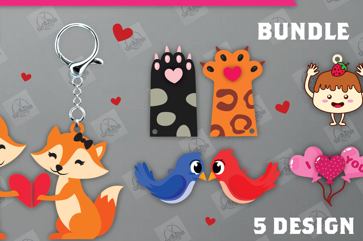 Σετ των 3 Intra απο ξύλο plywood 3mm-4mm πάχος - Δέσμη  κοπής με μπρελόκ για ζευγάρια Δίασταση 4x4 cm INTRAFABR-112811467