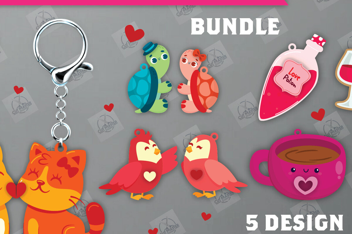 Σετ των 3 Intra απο ξύλο plywood 3mm-4mm πάχος - Δέσμη  κοπής με μπρελόκ για ζευγάρια Δίασταση 4x4 cm INTRAFABR-112811288