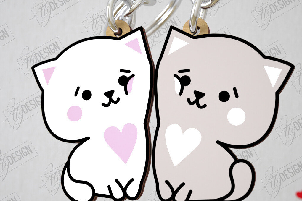 Σετ των 3 Intra απο ξύλο plywood 3mm-4mm πάχος - Μπρελόκ Ζευγαριού | Δώρο του Αγίου Βαλεντίνου Δίασταση 4x4 cm INTRAFABR-108896022