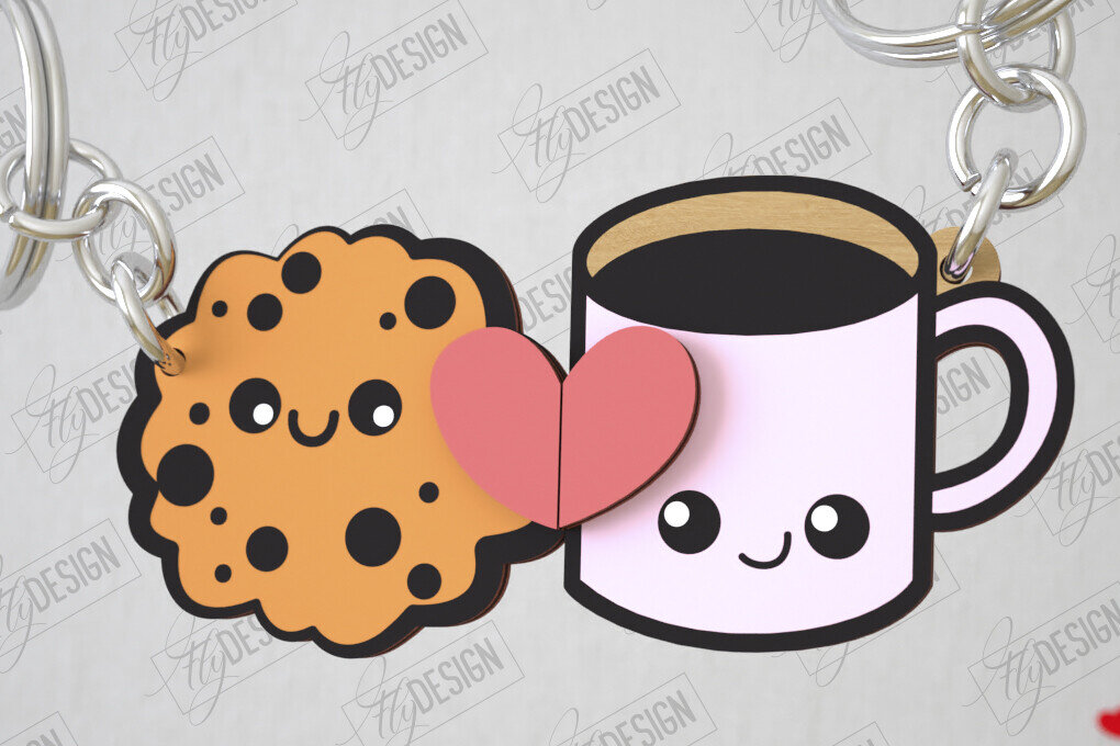 Σετ των 3 Intra απο ξύλο plywood 3mm-4mm πάχος - Μπρελόκ Ζευγαριού | Δώρο του Αγίου Βαλεντίνου Δίασταση 4x4 cm INTRAFABR-108896034