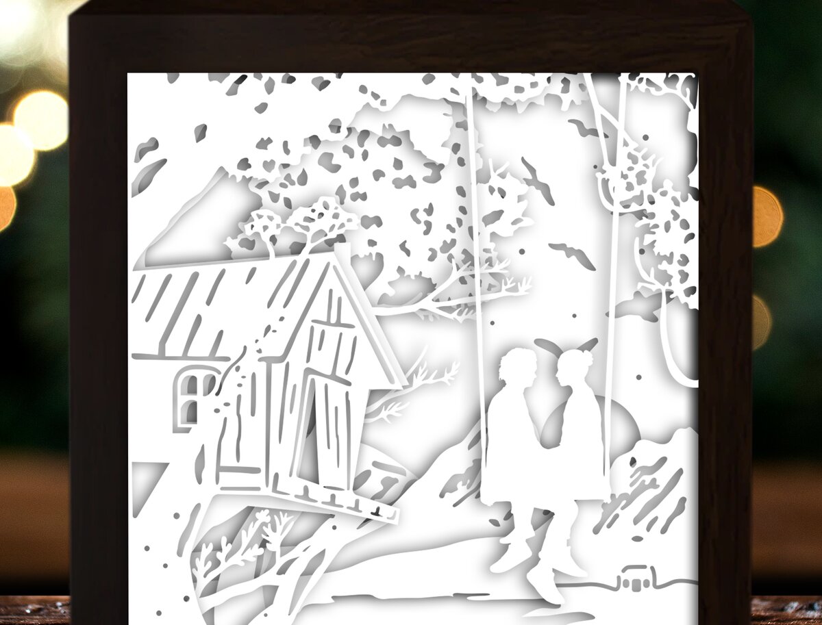 Σετ των 2 Intra απο ξύλο plywood 3mm-4mm πάχος - Ζευγάρι σε κιβώτιο φωτός κοπής χαρτιού αιώρησης Δίασταση 20x20 cm INTRAFABR-27982151