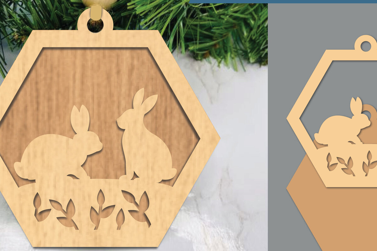 Σετ των 3 Intra απο ξύλο plywood 3mm-4mm πάχος - Στολίδι κομμένο με λέιζερ ζευγαριού  Δίασταση 6x6 cm INTRAFABR-105469043