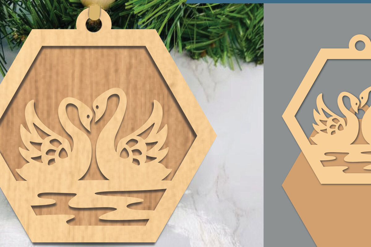 Σετ των 3 Intra απο ξύλο plywood 3mm-4mm πάχος - Στολίδι κοπής με λέιζερ ζευγαριού  Δίασταση 6x6 cm INTRAFABR-105469099