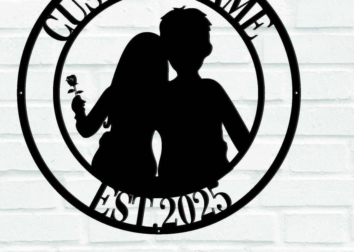 Intra απο ξύλο plywood 3mm-4mm πάχος - Ζευγάρι Valentine μεταλλικό σημάδι Δίασταση 3600x3600 cm INTRAFABR-113147248