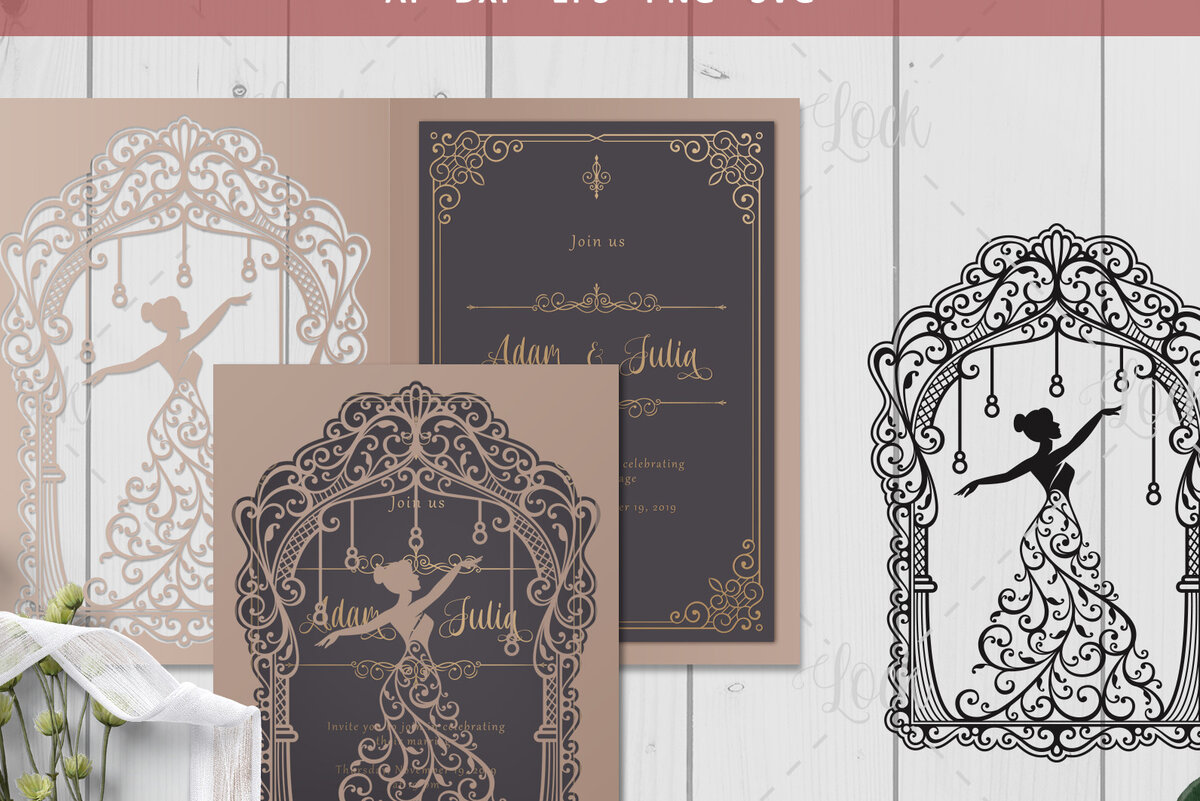 Σετ των 2 Intra απο ξύλο plywood 3mm-4mm πάχος - Ζευγάρι Γάμος , Γυναίκα με φόρεμα  Δίασταση 30x20 cm INTRAFABR-24107121