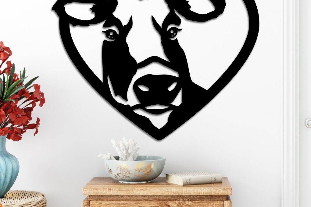 Σετ των 2 Intra απο ξύλο plywood 3mm-4mm πάχος -  με λέιζερ Cow Love Δίασταση 20x20 cm INTRAFABR-17574610