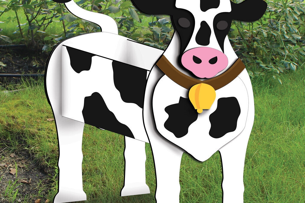 Σετ των 3 Intra απο ξύλο plywood 3mm-4mm πάχος - Cow Planter Animal Pot Flower Garden  Δίασταση 20x20 cm INTRAFABR-103588917