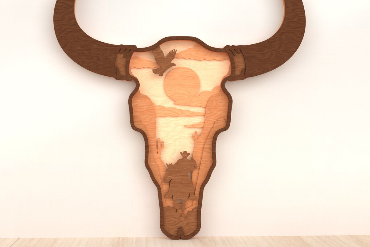 Intra απο ξύλο plywood 3mm-4mm πάχος - με δυτικό στρώμα κρανίου αγελάδας Δίασταση 30x20 cm INTRAFABR-119868255