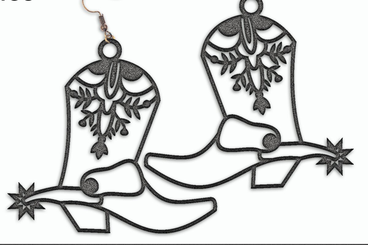 Σετ των 3 Intra απο ξύλο plywood 3mm-4mm πάχος - Σκουλαρίκια για μπότες καουμπόη  Δίασταση 3x3 cm INTRAFABR-31977393