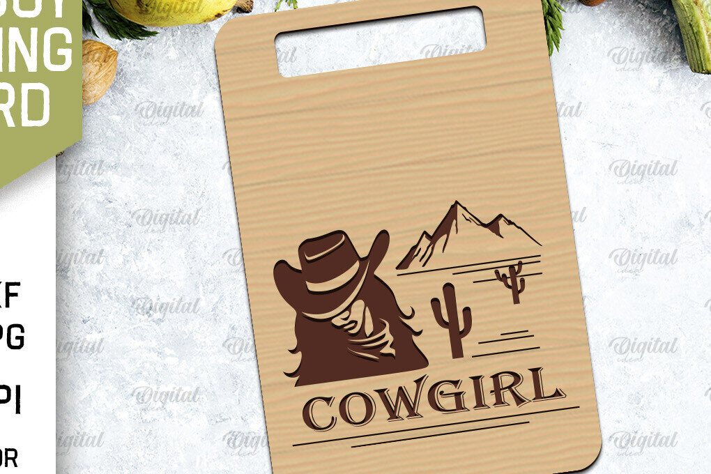 Intra απο ξύλο plywood 3mm-4mm πάχος - Cowboy Cutting Board Laser Cut Δίασταση 30x20 cm INTRAFABR-98537297