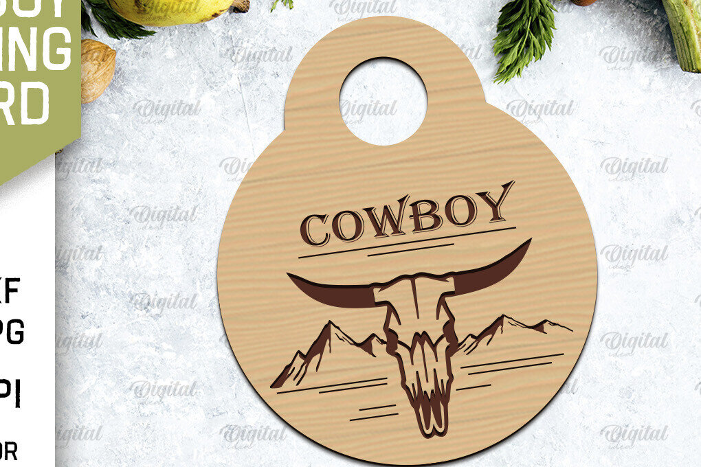 Intra απο ξύλο plywood 3mm-4mm πάχος - Cowboy Cutting Board Laser Cut Δίασταση 30x20 cm INTRAFABR-98537379