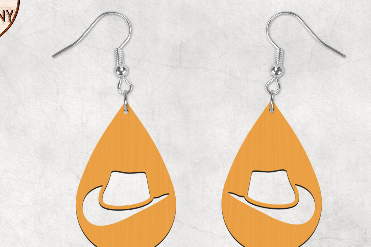 Σετ των 3 Intra απο ξύλο plywood 3mm-4mm πάχος - Σκουλαρίκια Boho καπέλα καουμπόη Δίασταση 3x3 cm INTRAFABR-28859765