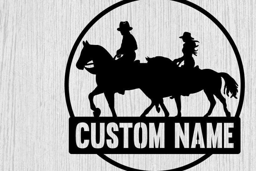 Intra απο ξύλο plywood 3mm-4mm πάχος - Σιλουέτες αρχείων λέιζερ Cowboy Metal Art Δίασταση 40x50 cm INTRAFABR-100746248