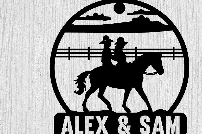 Intra απο ξύλο plywood 3mm-4mm πάχος - Σιλουέτες αρχείων λέιζερ Cowboy Metal Art Δίασταση 40x50 cm INTRAFABR-100746325