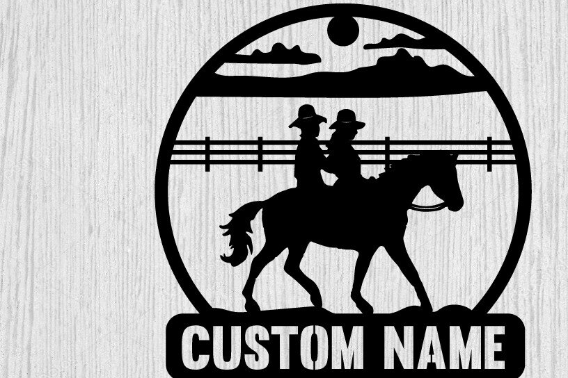 Intra απο ξύλο plywood 3mm-4mm πάχος - Σιλουέτες αρχείων λέιζερ Cowboy Metal Art Δίασταση 40x50 cm INTRAFABR-100746172