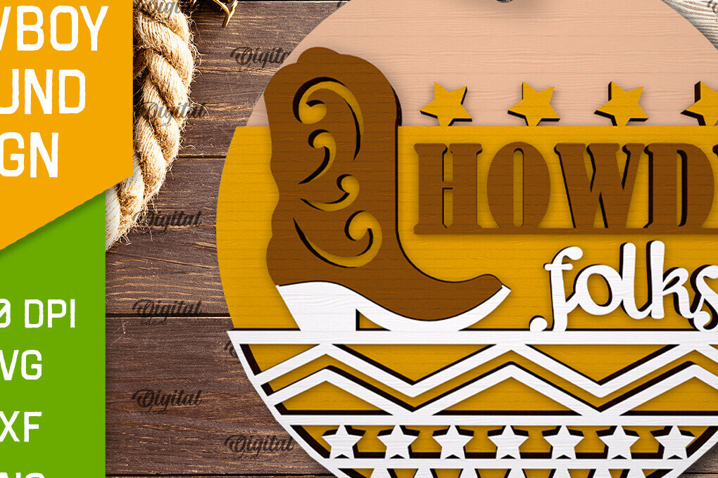 Intra απο ξύλο plywood 3mm-4mm πάχος - Στρογγυλή πινακίδα Cowboy Cut Laser Δίασταση 30x20 cm INTRAFABR-97729640