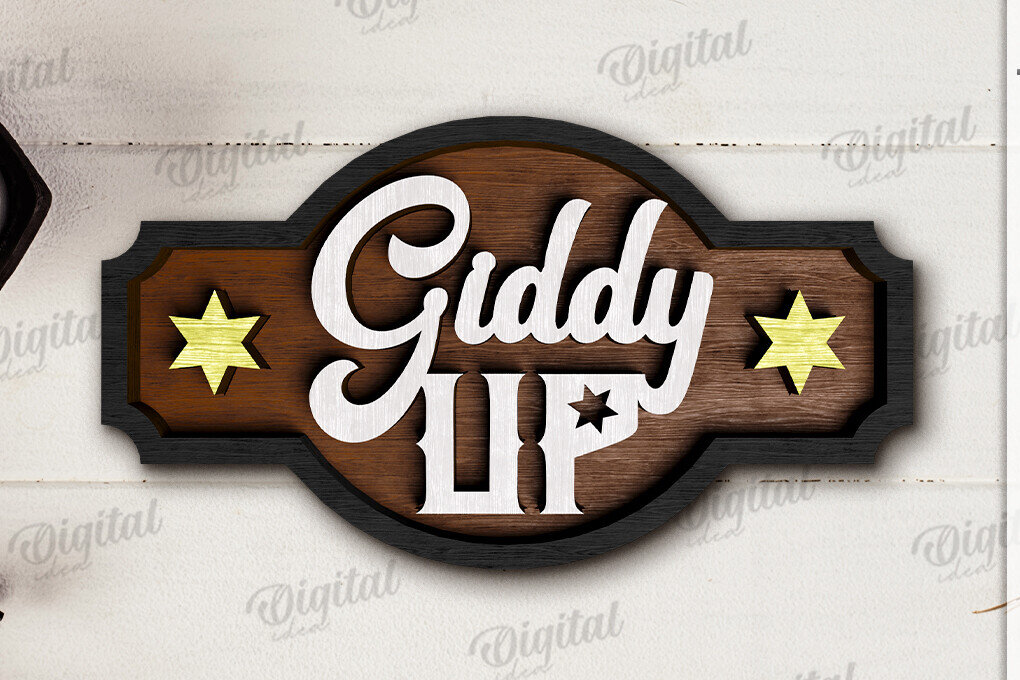 Intra απο ξύλο plywood 3mm-4mm πάχος - Διακόσμηση δίσκων Cowboy Tiered Cut Laser Δίασταση 30x20 cm INTRAFABR-123027597