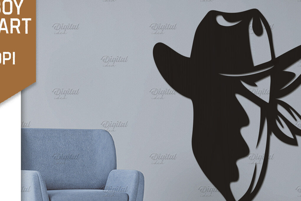 Intra απο ξύλο plywood 3mm-4mm πάχος - Cowboy Wall Art Laser Cut. Χαρτί καουμπόη Δίασταση 40x50 cm INTRAFABR-87116148