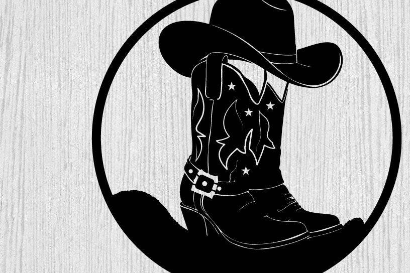 Intra απο ξύλο plywood 3mm-4mm πάχος -  κοπής με λέιζερ μεταλλικού τοίχου Cowgirl Δίασταση 40x50 cm INTRAFABR-99014493