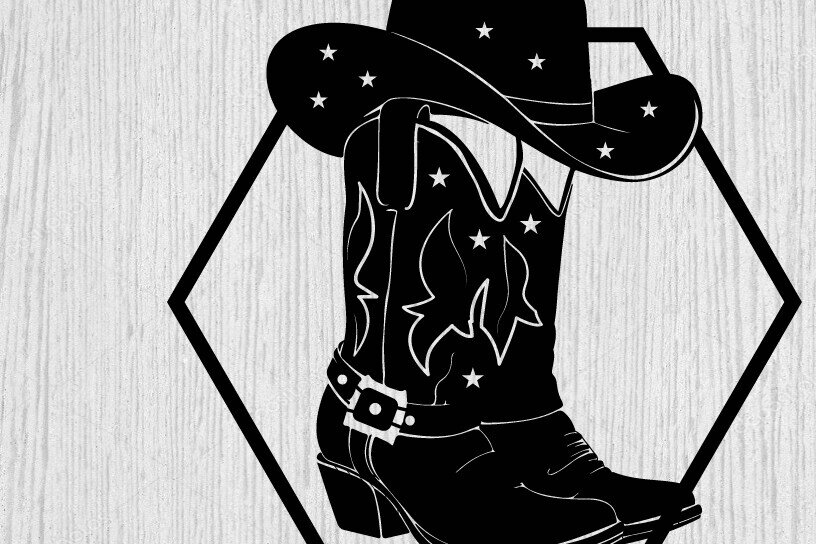 Intra απο ξύλο plywood 3mm-4mm πάχος -  κοπής με λέιζερ μεταλλικού τοίχου Cowgirl Δίασταση 40x50 cm INTRAFABR-99014203