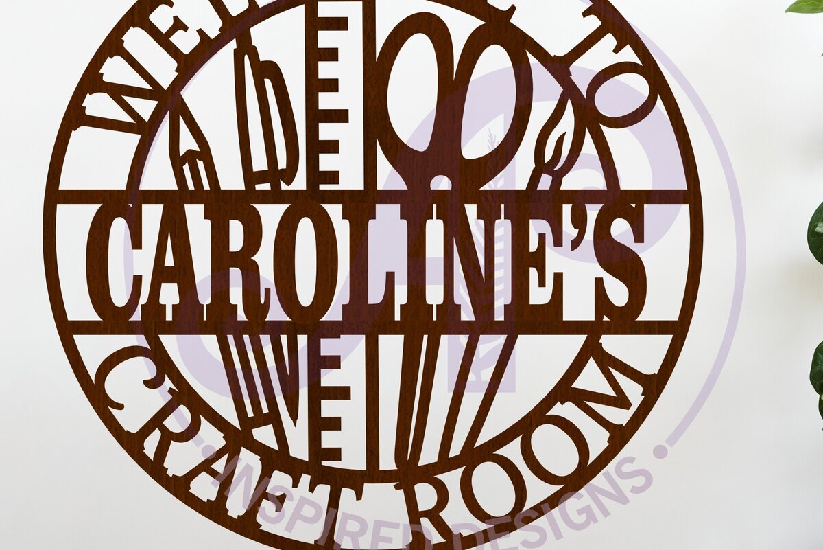 Intra απο ξύλο plywood 3mm-4mm πάχος - Προσωποποιημένο σχέδιο ονομαστικής πινακίδας Craft Room Δίασταση 30x20 cm INTRAFABR-117304834