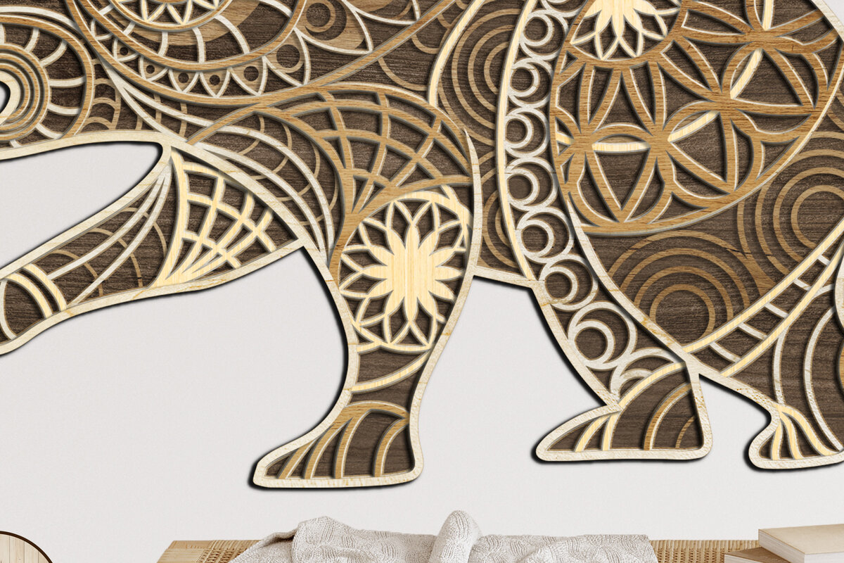 Σετ των 2 Intra απο ξύλο plywood 3mm-4mm πάχος -  κοπής με λέιζερ πολλαπλών στρώσεων Crafts Bear Δίασταση 23x14 cm INTRAFABR-15200194