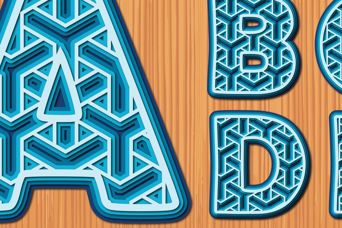 Σετ των 2 Intra απο ξύλο plywood 3mm-4mm πάχος - Πακέτο Cricut Alphabet a-Z Layer  Δίασταση 20x20 cm INTRAFABR-36740398