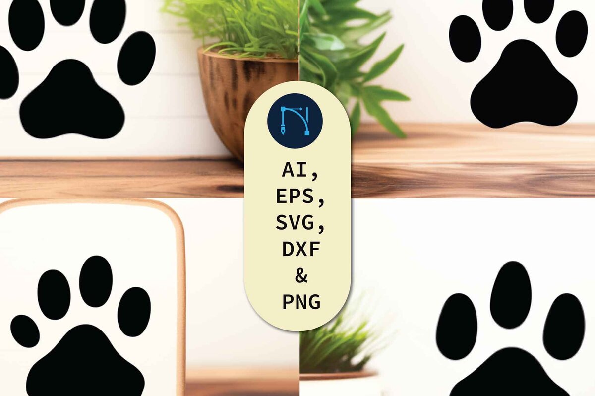 Σετ των 3 Intra απο ξύλο plywood 3mm-4mm πάχος - Πακέτο Cricut Animal Paw  Δίασταση 4x4 cm INTRAFABR-80837512