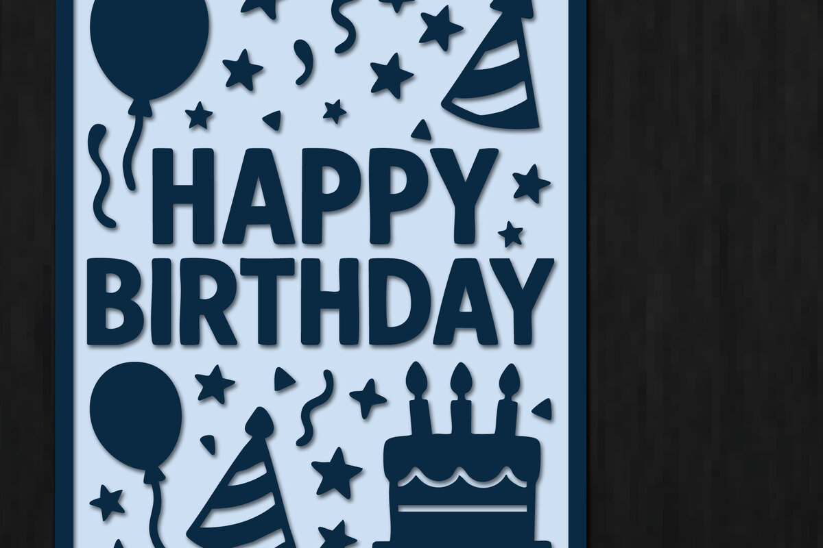 Intra απο ξύλο plywood 3mm-4mm πάχος - Cricut Δωροκάρτα γενεθλίων  Cut  Δίασταση 20x20 cm INTRAFABR-119763249