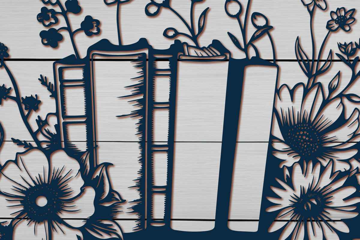 Σετ των 3 Intra απο ξύλο plywood 3mm-4mm πάχος - Σετ  βιβλίου Cricut με λουλούδια Δίασταση 4x4 cm INTRAFABR-91048026