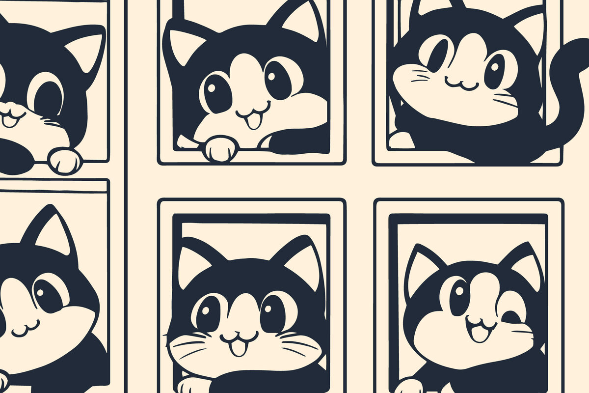 Σετ των 3 Intra απο ξύλο plywood 3mm-4mm πάχος - Γάτα Cricut που κρυφοκοιτάζει από ένα παράθυρο  Δίασταση 4x4 cm INTRAFABR-104799961