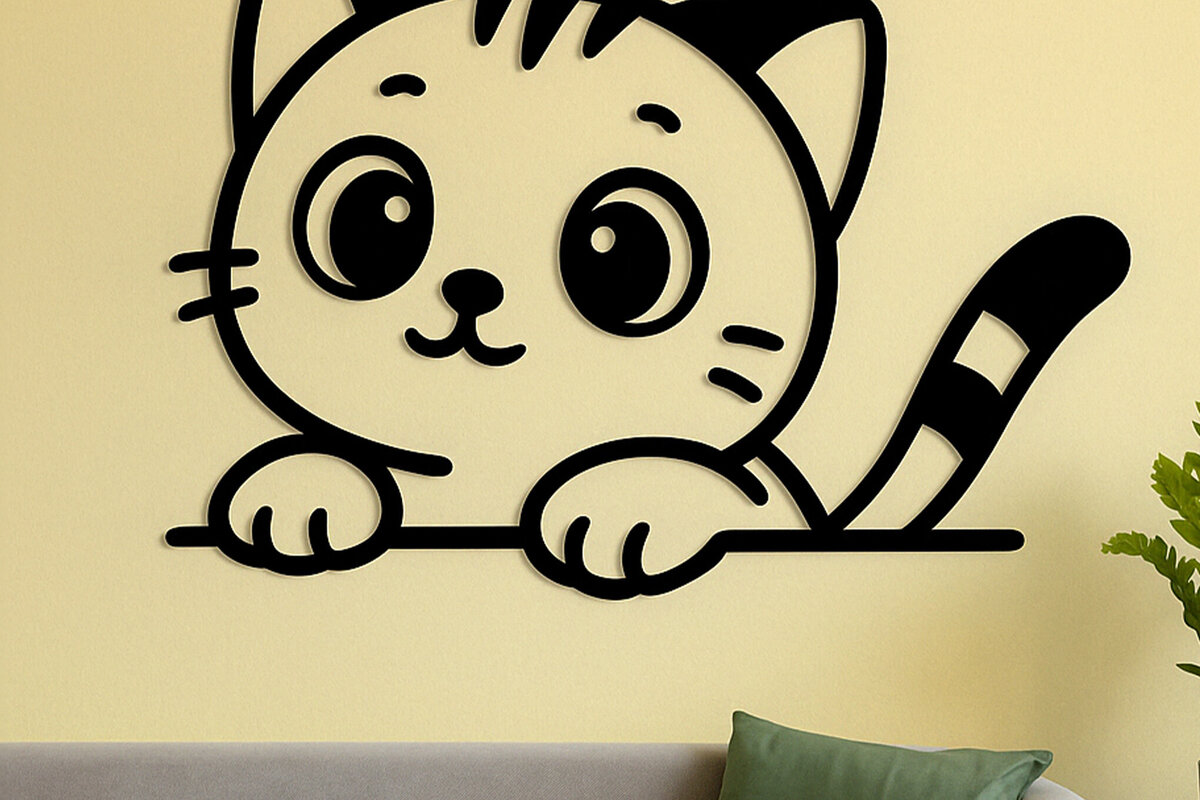 Σετ των 3 Intra απο ξύλο plywood 3mm-4mm πάχος -  Cricut Cats Art Decor  Cut File Δίασταση 4x4 cm INTRAFABR-120142669