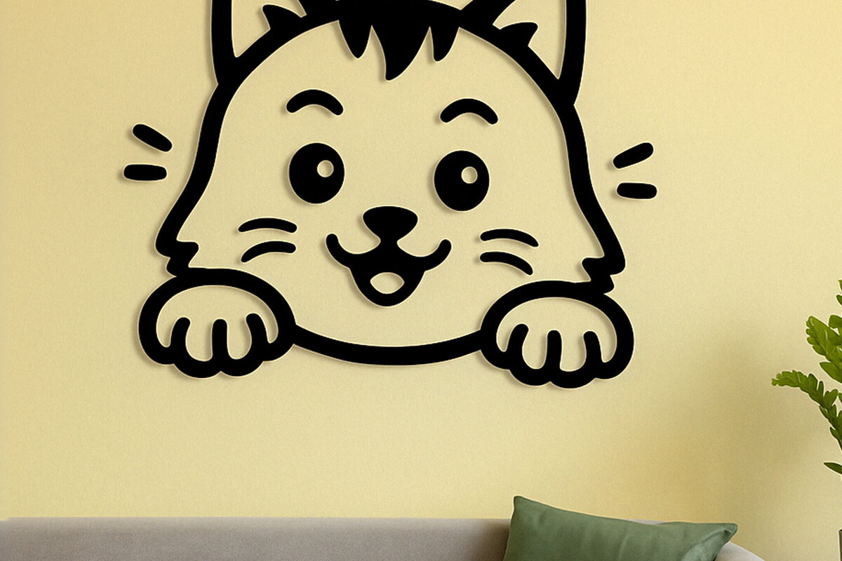 Σετ των 3 Intra απο ξύλο plywood 3mm-4mm πάχος -  Cricut Cats Art Decor  Cut File Δίασταση 4x4 cm INTRAFABR-120143482