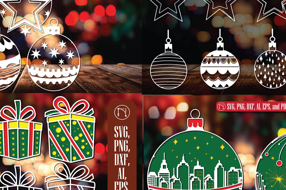 Σετ των 3 Intra απο ξύλο plywood 3mm-4mm πάχος - Πακέτο Cricut Χριστουγεννιάτικη διακόσμηση  Δίασταση 4x4 cm INTRAFABR-83315437