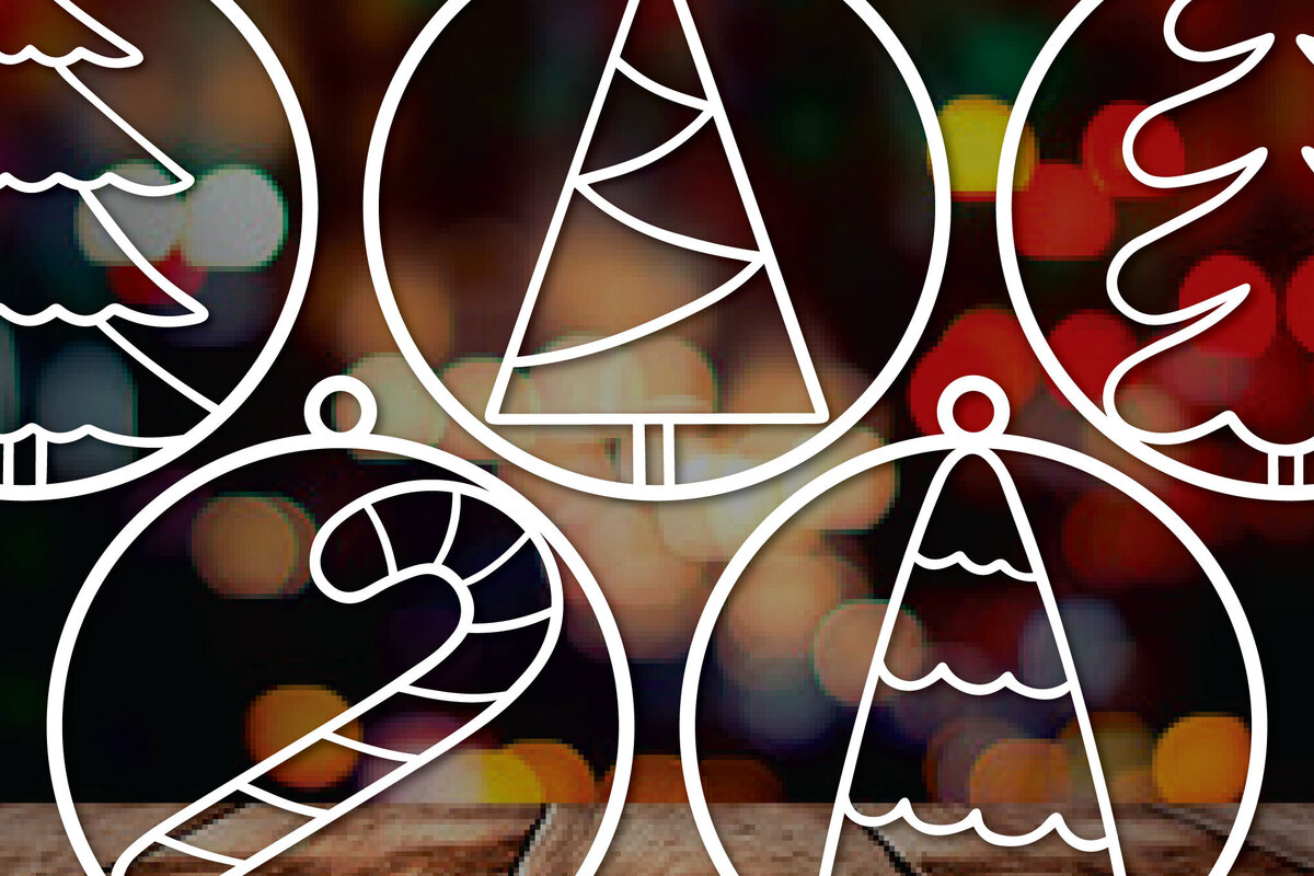 Σετ των 3 Intra απο ξύλο plywood 3mm-4mm πάχος - Πακέτο Cricut Χριστουγεννιάτικη διακόσμηση  Δίασταση 4x4 cm INTRAFABR-83383179