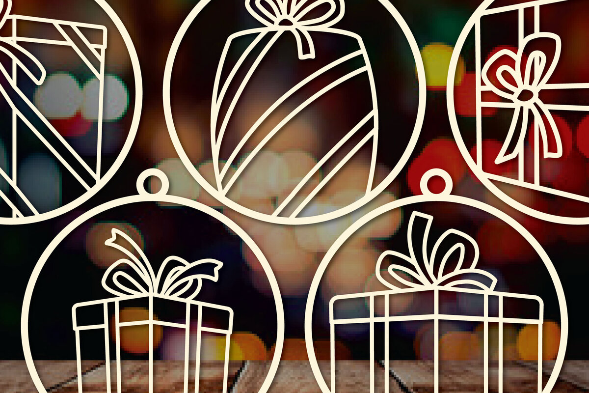 Σετ των 3 Intra απο ξύλο plywood 3mm-4mm πάχος - Πακέτο Cricut Χριστουγεννιάτικη διακόσμηση  Δίασταση 4x4 cm INTRAFABR-83387795