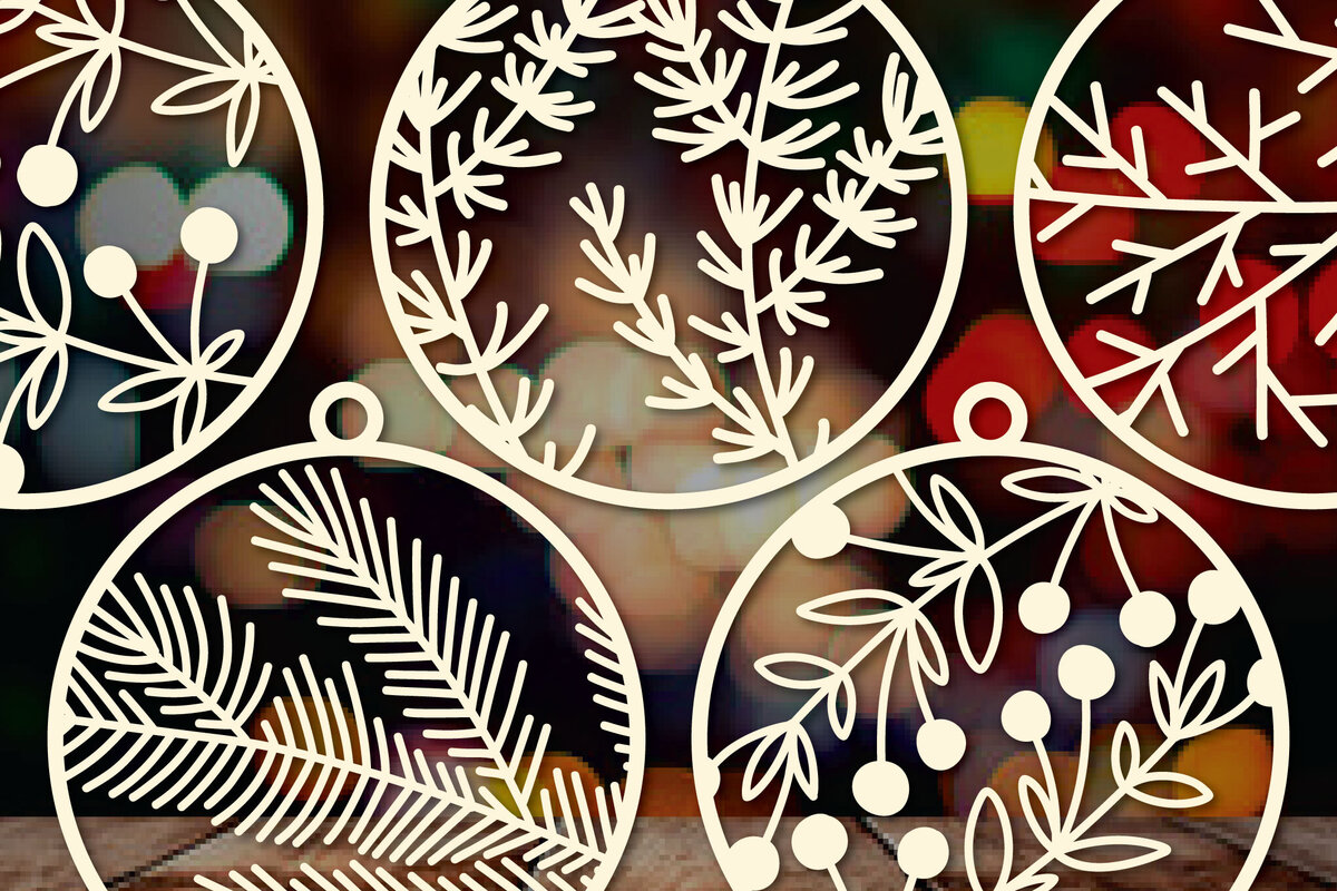 Σετ των 3 Intra απο ξύλο plywood 3mm-4mm πάχος - Πακέτο Cricut Χριστουγεννιάτικη διακόσμηση  Δίασταση 4x4 cm INTRAFABR-83388425