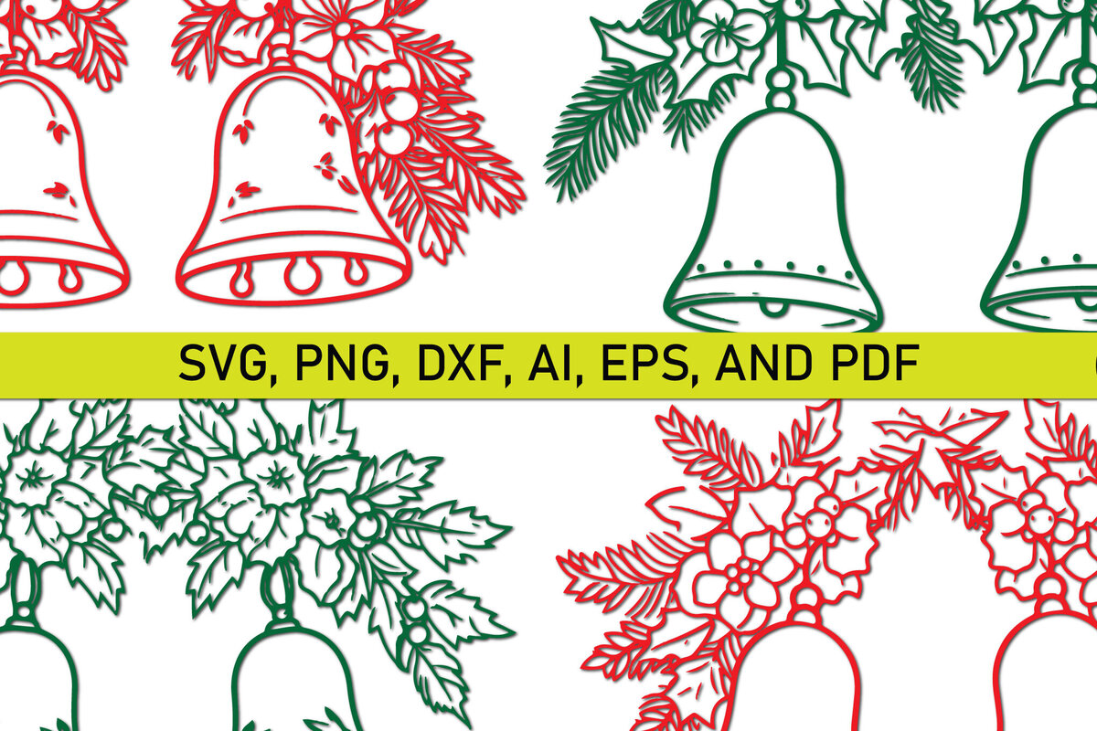 Σετ των 3 Intra απο ξύλο plywood 3mm-4mm πάχος - Πακέτο Cricut Christmas Jingle Bells  Δίασταση 4x4 cm INTRAFABR-81349006