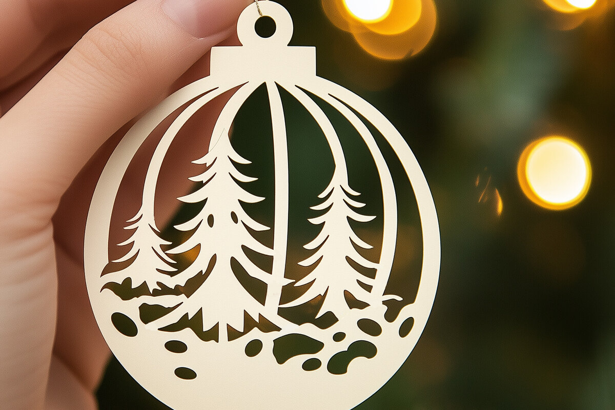 Σετ των 3 Intra απο ξύλο plywood 3mm-4mm πάχος - Cricut Χριστουγεννιάτικο Στολίδι  Cut  Δίασταση 6x6 cm INTRAFABR-107414352