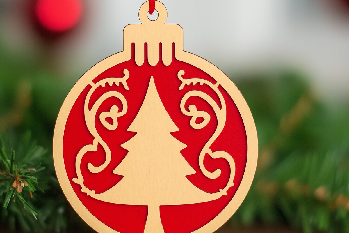 Σετ των 3 Intra απο ξύλο plywood 3mm-4mm πάχος - Cricut Χριστουγεννιάτικο Στολίδι  Cut  Δίασταση 6x6 cm INTRAFABR-107431588