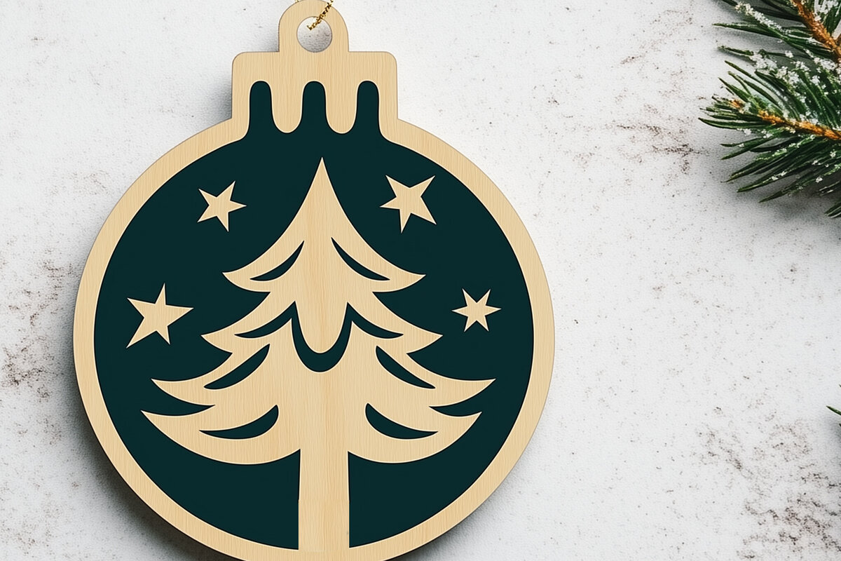 Σετ των 3 Intra απο ξύλο plywood 3mm-4mm πάχος - Cricut Χριστουγεννιάτικο Στολίδι  Cut  Δίασταση 6x6 cm INTRAFABR-107431947