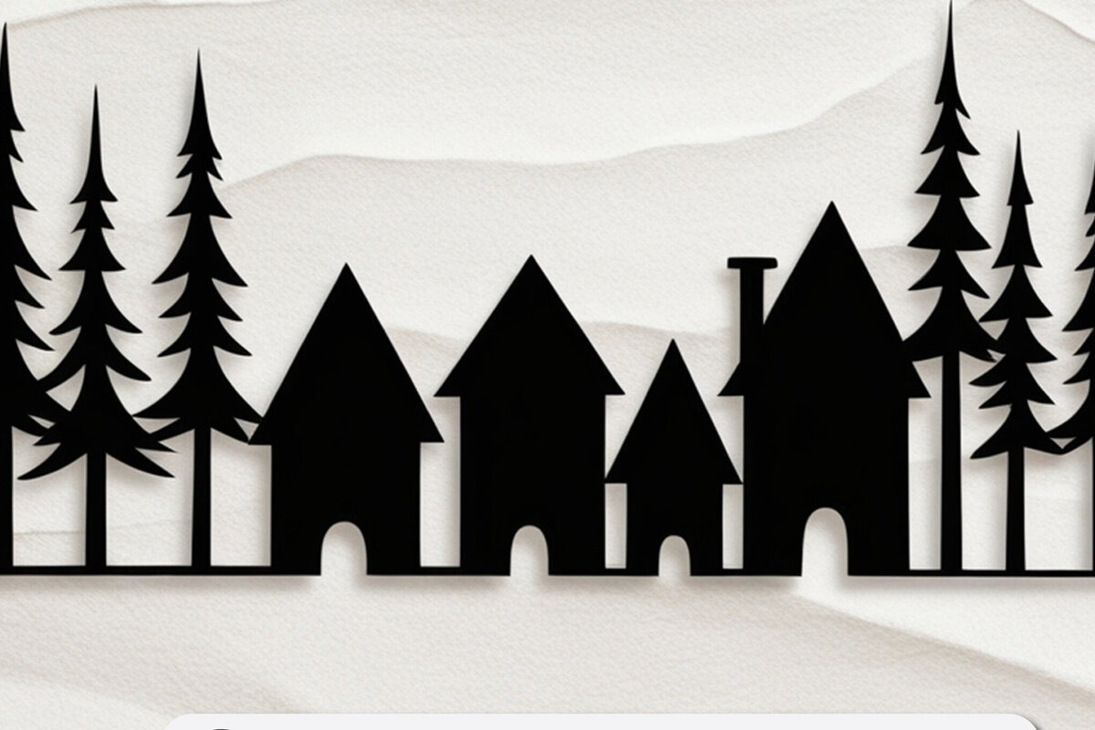 Σετ των 3 Intra απο ξύλο plywood 3mm-4mm πάχος -  Cricut Christmas Village  Cut Δίασταση 4x4 cm INTRAFABR-108383665